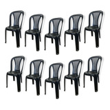 10 Cadeiras Plástica Resistente Igreja Branca 182 Kg Jardim