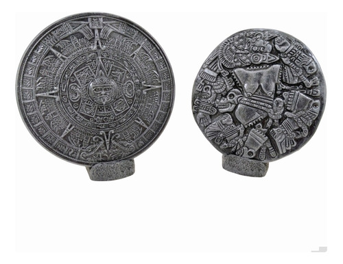 Figura Acuario Resina Dioses Prehispánicos Discos Aztecas