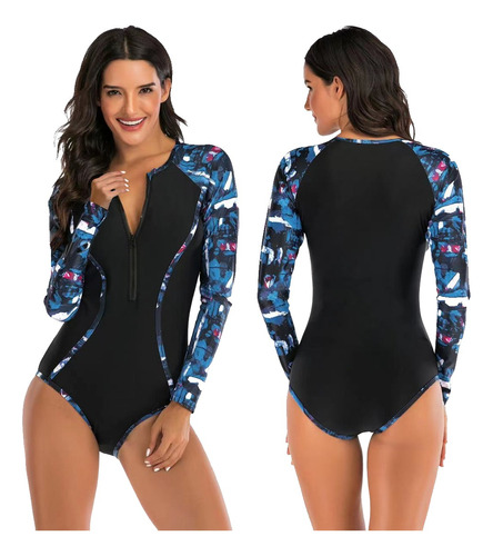 Traje De Baño De Manga Larga Protector Solar Deportivo Surf