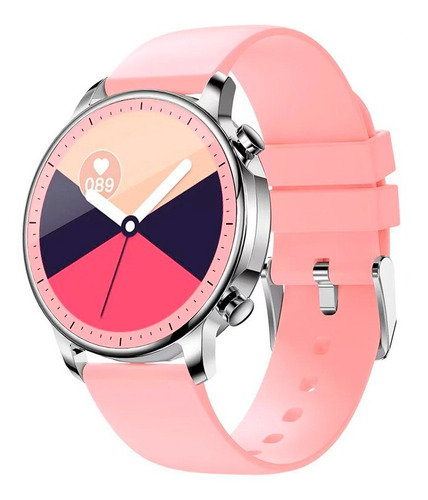 Relógio Smartwatch Feminino Touch Screen Game Prata Rosa