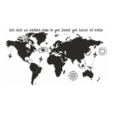 Vinilo Decorativo  Mapa 3 Mundo Mundi  100 X 58 Cm 