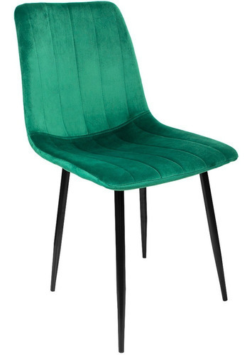 Set 2 Sillas Eames Tapizado Terciopelo Vintage Comedor Sala Color De La Estructura De La Silla Negro Color Del Asiento Verde