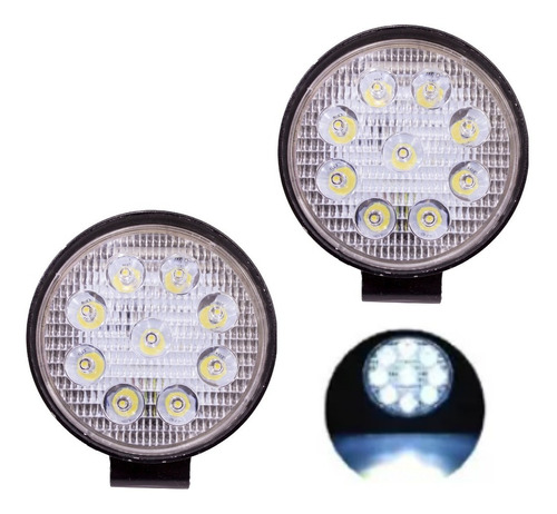 I O L 2 Faro Led Redondo 4 Pulgadas Luz Blanco Fijo Estrobo