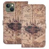 Funda Para iPhone 14 Vintage Delgada Pu Piel Sintetica