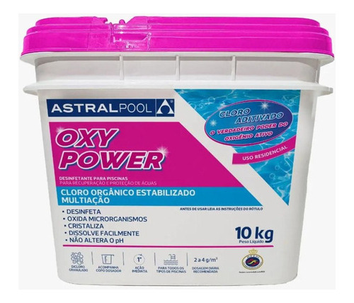 Cloro Para Piscina Oxy Power Multiação Astralpool 10kg