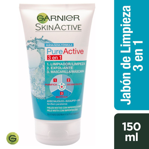 Limpiador 3 En 1 Garnier Pure Active Arcilla 150ml