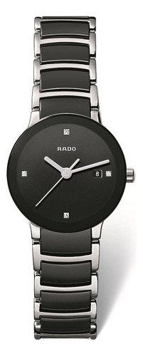 Rado R30935712 Centrix Ceramic Ladies Watch Esfera Negra