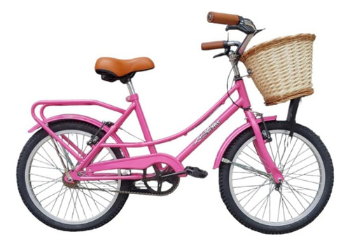 Bicicleta Paseo Infantil Le Bike Classic Vintage  2021 R20 Frenos V-brakes Color Fucsia Con Pie De Apoyo  