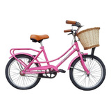 Bicicleta Paseo Infantil Le Bike Classic Vintage  2021 R20 Frenos V-brakes Color Fucsia Con Pie De Apoyo  
