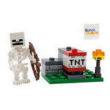 Lego Minecraft: Skeleton Con Lanzador De Tnt Y Ficha Adicion