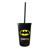 Vaso Con Popote 10 Pzas  Personalizados 16oz Batman