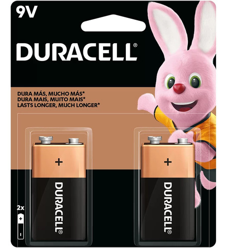 Bateria Alcalina 9v Duracell 2 Unidades Microfone Brinquedos