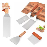 5pcs Espatula Volteadora Cocina Plancha Acero Inoxidable