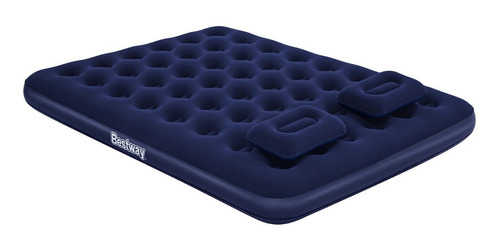 Colchon Cama Queen Inflable Cabeceras Camping 67374 Bestway Color Azul