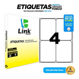 Etiqueta Adesiva Carta 106,36x138,11 Caixa Com 100 Folhas Cor Branco Desenho Impresso Nenhum