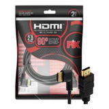 Cabo Hdmi 2.0 90º 2 Metros 2.0 4k Ultra Hd 3d 018-3322