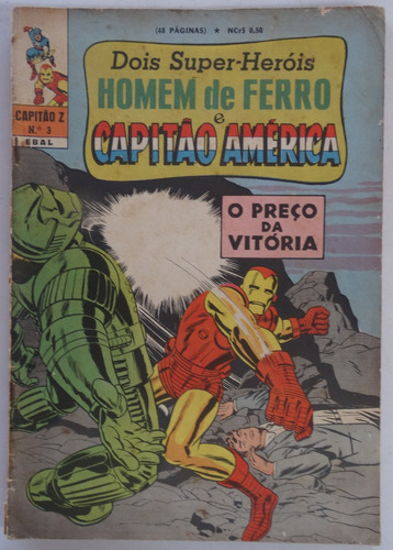 Capitão Z 3ª Série: Homem De Ferro E Capitão América Nº 3 Ebal Out 1967