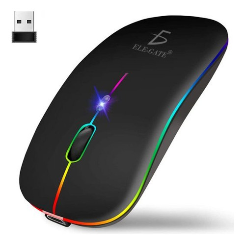 Mouse Inalámbrico Recargable Bluetooth Delgado 2.4 Rgb