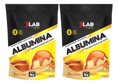 Kit 2x Albumina (clara De Ovo) 1kg - Sabores - Original Xlab