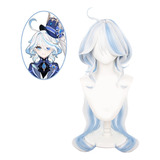 Peluca Para Cosplay De Hair Genshin Impact Focalors, 100 Cm