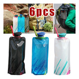 6 Botellas De Agua Plegables Reutilizables, Paquetes De Hidr