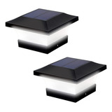 2 Piezas Solares Led Jardín Luz Hueco Pilar Patio Lámparas