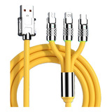 Cable De Carga Rápida 3 En 1 Para Lightning, Micro Usb, C