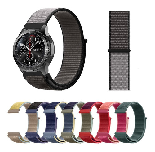 Malla Nylon Para Garmin Vivomove Hr 20mm Variedad Colores