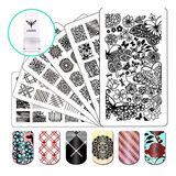 Ejiubas Nail Stamping Kits 3 Piezas Nail Plates Stamping Set