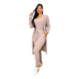 Conjunto Feminino Cardigan 3 Peças Lanzinha Inverno