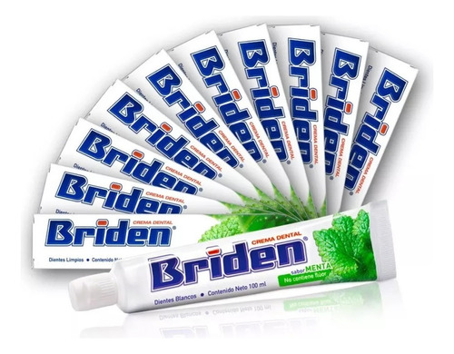 Pasta De Dientes Briden, Libre De Flúor, 10 Cajas, C/u 100ml