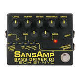 Pedal De Efecto Tech 21 Sansamp Bass Driver Di V2  Negro
