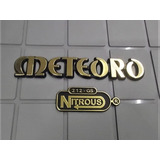 Emblema Meteoro Dourado Amp Nitrous Gs160 Kit 2 Pçs