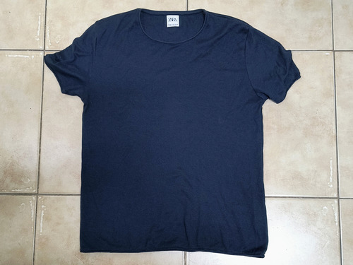 Remera Zara Azul Hilo 