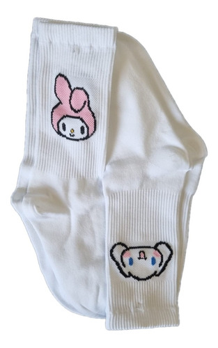 2 Pares Calcetas Calcetines My Melody + Cinnamoroll Sanrio