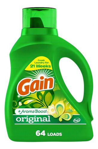 Detergente Liquido Gain Original 64 Lavados 2,72 Litros