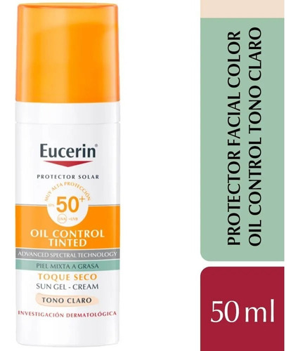 Eucerin Sun Oil Control Protector Solar Facial Tono Claro Fps 50 X 50 Ml