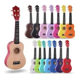 Ukelele Soprano De Madera + Funda + Cuerda + Pua + Colores