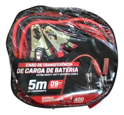 Cabo Chupeta Com Bolsa Super Forte 400 Amperes 5 Metros