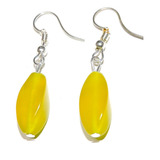 2 Aretes Natural Piedra Jade Lemon