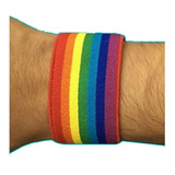 2 Pulseiras Arco Iris Lgbt Larga Colorido Unissex