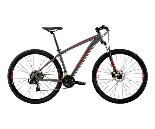 Bicicleta Mtb Aro 29 Oggi Hacker Sport Grafite/vinho/amarelo