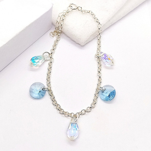 Joyas Pulsera Plata 925 Gotas Cristal Swarovksi® 