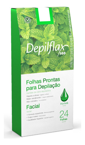 Folhas Depilatória Facial Refresca Suaviza Hortelã Depilflax