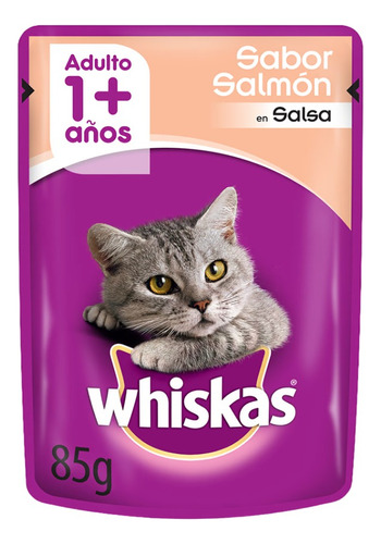 Alimento Húmedo Para Gato Whiskas Sabor Salmon En Pouch 85gr