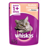 Alimento Húmedo Para Gato Whiskas Sabor Salmon En Pouch 85gr