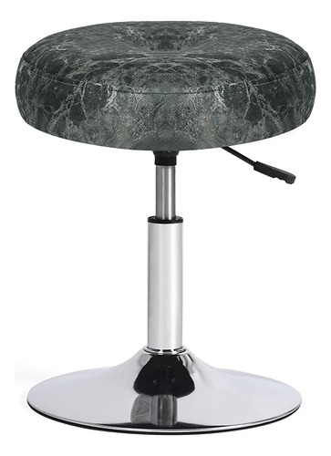 Adeco Modern Round Black Marble Stool Chair Para Sala De Maq