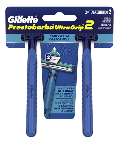 Barbeador Gillette Prestobarba Ultragrip2 Descartável 2 Un