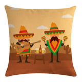 Funda Cojin Almohada Mexico Sofa Cama Cultura Fiestas Patria