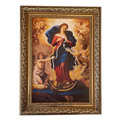 Cuadro Virgen Desatanudos 38x50cm Color Dorado Armazón Dorado | Meses sin interés